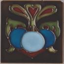 Antique English Tube-lined Art Nouveau Tile - Henry Richards