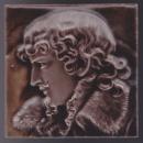 Antique English Art Nouveau Portrait Tile
