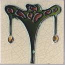 Antique English Art Nouveau Tube-Lined Tile