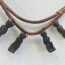 DAYAK NECKLACE & OLD FIGURINE Statue Figure Pendant Body Jewel Jewelry Ornament