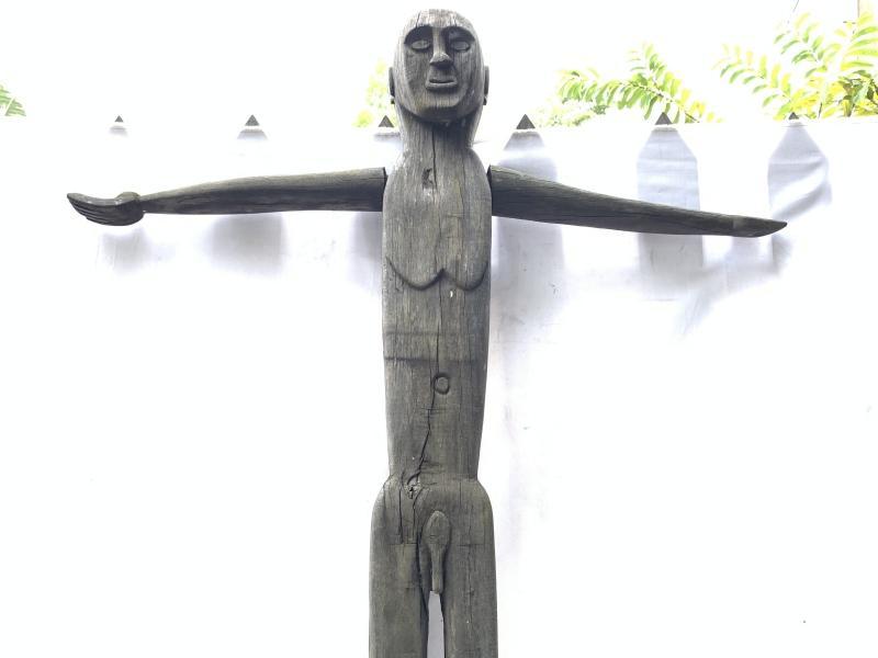 LARGE PATUNG POLISI 1570mm STATUE Dayak Tribal Figure Sculpture Authentic Borneo