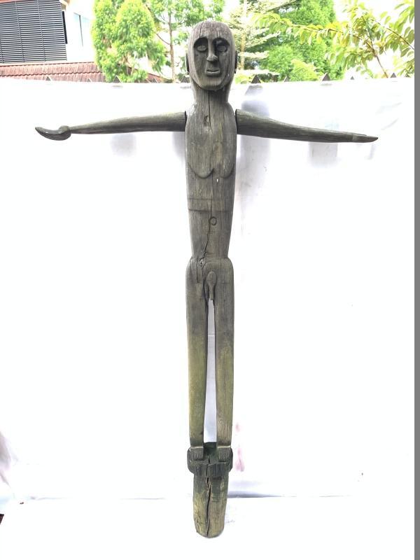 LARGE PATUNG POLISI 1570mm STATUE Dayak Tribal Figure Sculpture Authentic Borneo