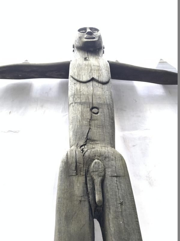 LARGE PATUNG POLISI 1570mm STATUE Dayak Tribal Figure Sculpture Authentic Borneo