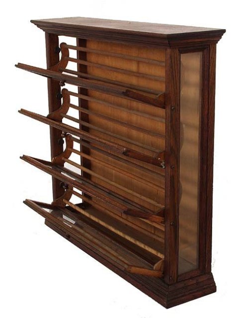 Oak country store ribbon cabinet