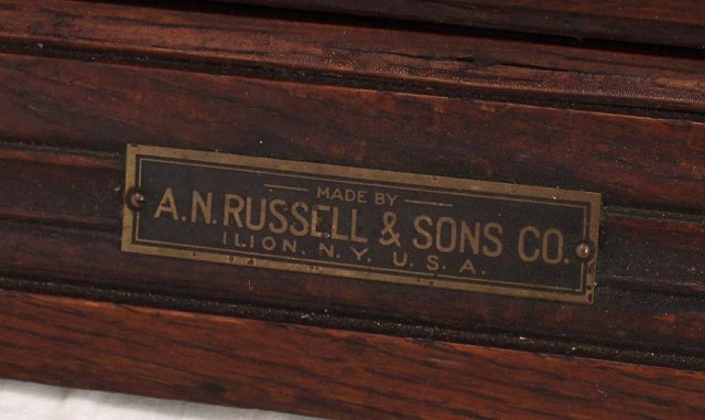 Oak country store ribbon cabinet