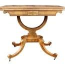 Regency Brass Inlaid Card Table, Rosewood