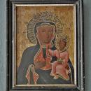 Antique Polish Painting Icon Of Black Black Madonna Of Czestochowa Queen of Poland 18th Century