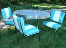 Vintage Turquoise & White Daystrom Retro Dinette Table & Chairs