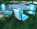 Vintage Turquoise & White Daystrom Retro Dinette Table & Chairs