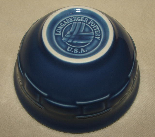 Longaberger Pottery Cornflower Blue Small Dessert Bowl