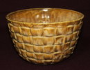 Vintage McCoy Pottery Round Basket Weave Planter / Bowl
