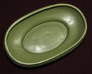 Vintage McCoy Floraline Matte Green Oval Low Bowl # 476
