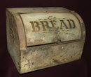 Antique Primitive Metal Roll Top Bread Box