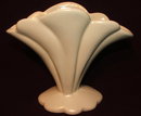 Haeger Pottery Art Deco Matte Ivory Fan Vase