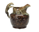 Harber Rockingham Brown Ware Hound Handle Pitcher