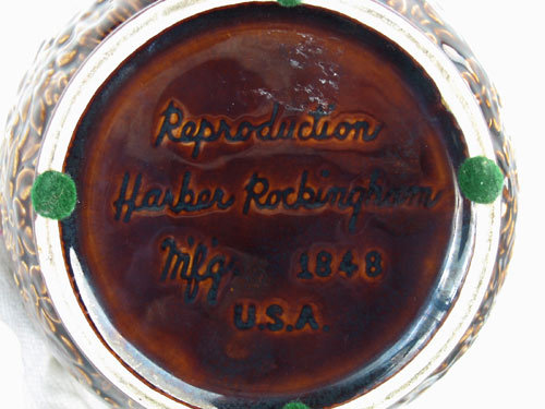 Harber Rockingham Brown Ware Hound Handle Pitcher