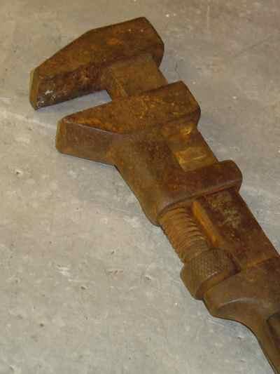 Vintage Stronghold P. S. & W Company Iron & Wooden Wrench