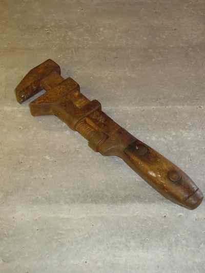 Vintage Stronghold P. S. & W Company Iron & Wooden Wrench