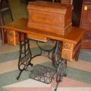 Antique Oak Cabinet Domestic Treadle Sewing Machine Model 3