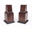 Fine Pair of Italian Grand Tour Egyptian Porphyry Obelisks