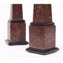 Fine Pair of Italian Grand Tour Egyptian Porphyry Obelisks