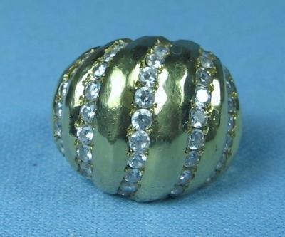 14k Yellow Gold Dome Ring - Antique Estate Jewelry