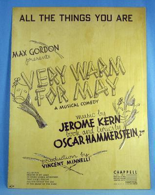 old All The Things You Are Max Gordon presents VERY WARM FOR MAY - Vintage Sheet Music - paper