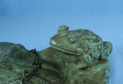 vintage Figural FROG Hanging Dish Planter Ashtray - metalware