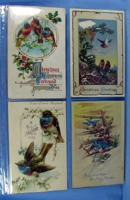  NEW YEAR Postcard Group  - Victorian Scrap Paper Holiday 4 piece lot