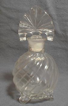  SWIRL Perfume Bottle - Vintage Imperial Glass Cologne Bottle