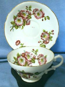 Wild Rose Cup and Saucer Vintage - Stanley Fine English Bone China Porcelain