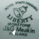 MEAKIN Flow Blue Dinnerware - 41 piece LIBERTY Cobalt Blue Pattern - Antique Ironstone Porcelain