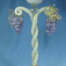 Salviati Lattimo Figural Grape Candleholder ~ Italian Art Glass