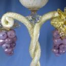 Salviati Lattimo Figural Grape Candleholder ~ Italian Art Glass