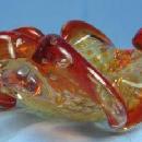 Venini Bullicante Bowl - Cased Art Glass Gold Metallic Flecks