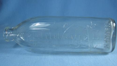 vintage MENNEN BABY Bottle - Antique Glass Baby in Sailboat Molded Glass