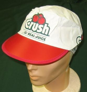  Cherry CRUSH PAINTER Hat  - Vintage Advertising wearable for Crush Soft Drink Beverage 