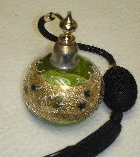 Enameled Green Atomizer Perfume - Glass