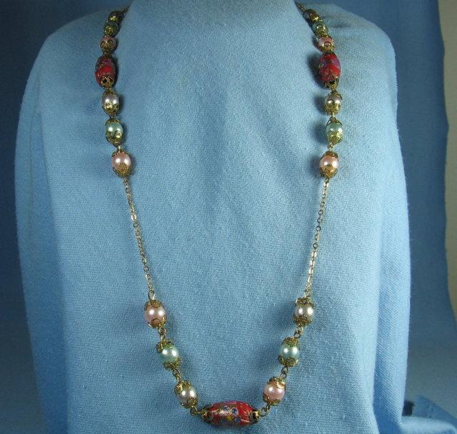 VENETIAN Handmade Glass Bead Necklace   - Vintage Jewelry