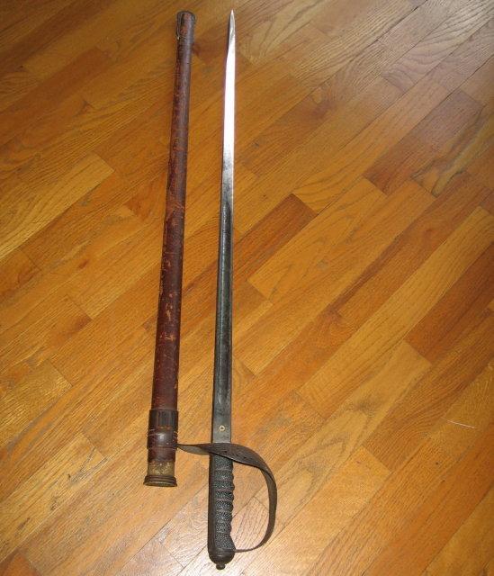 Wilkinson Pall Mall SWORD with Wood &  Leather Scabbard- Military Weapon