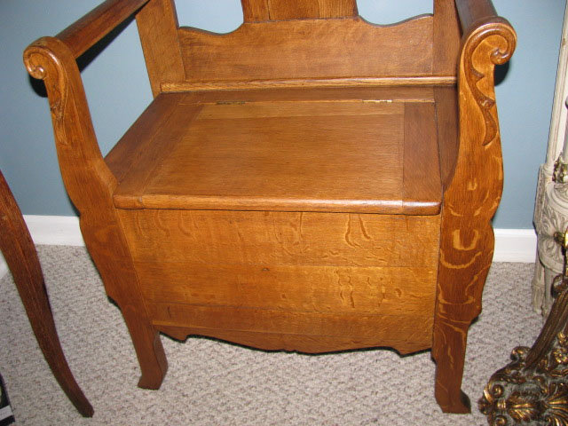 Tiger Oak Hall Tree Bevelled Mirror and Carvings