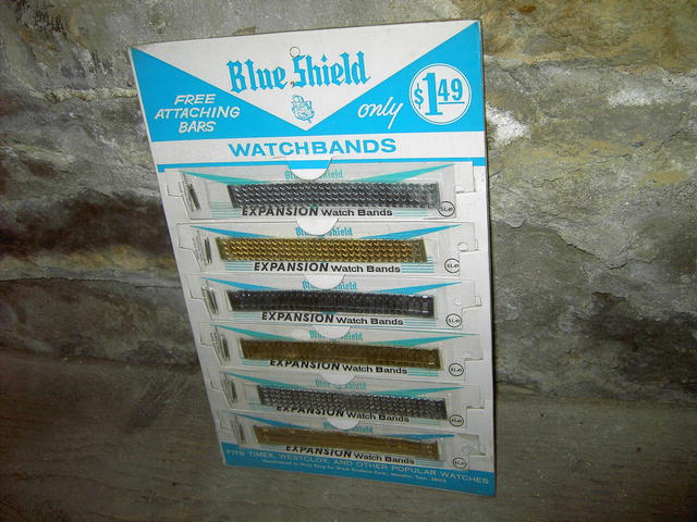 WATCHBAND STORE DISPLAY BLUE SHIELD WATCH ACCESSORY