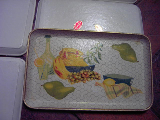 Retro Kitchen Bar Snack Tray Food Serving Platter Stacking Dish Set