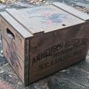 Budweiser Anheuser Busch Wooden Beer Box Advertising Crate 1976 America Bicentennial Commemorative Bottle Case