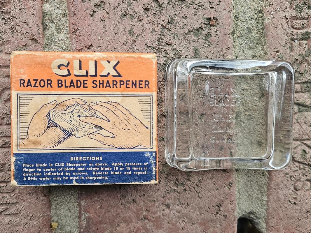 clix razor blade sharpener tool conrad company long island city new york advertising shaving accessory