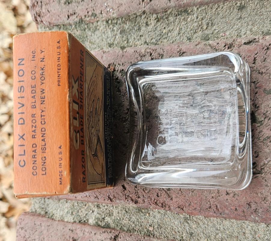 clix razor blade sharpener tool conrad company long island city new york advertising shaving accessory
