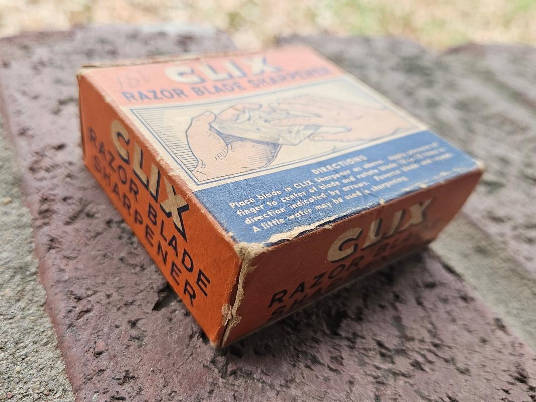 clix razor blade sharpener tool conrad company long island city new york advertising shaving accessory