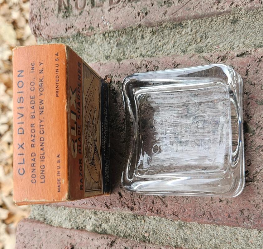 clix razor blade sharpener tool conrad company long island city new york advertising shaving accessory