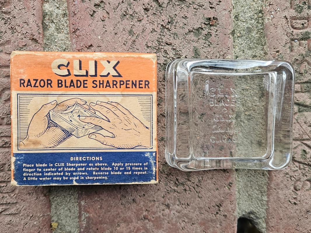 clix razor blade sharpener tool conrad company long island city new york advertising shaving accessory