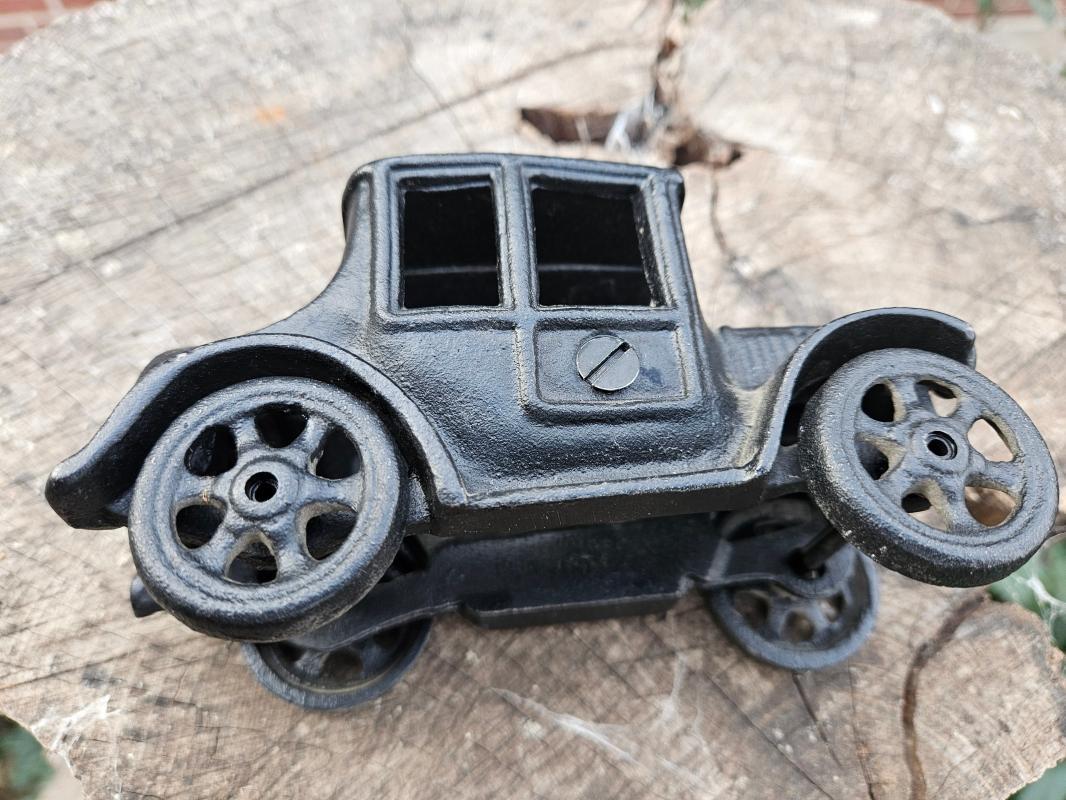 Cast Iron Toy Car 1970's Era Model T Style Iron Art Company Mark